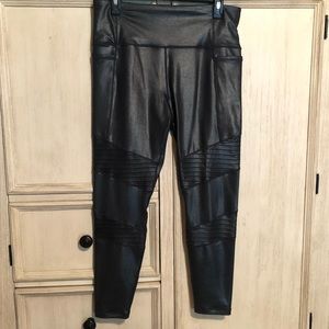 Athleta Metallic Faux Leather Leggings